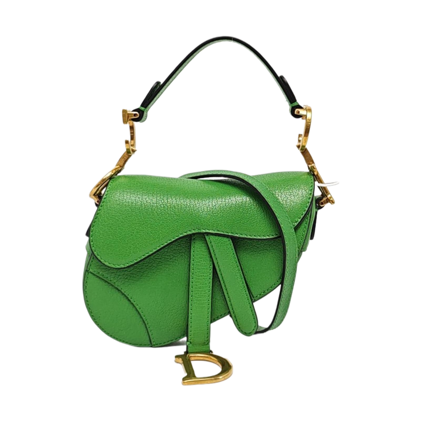 DIOR Saddle Super Mini Green Lamb Leather Saddle Bag Shoulder Bag Crossbody with Detachable Strap-(SKU)-970314407