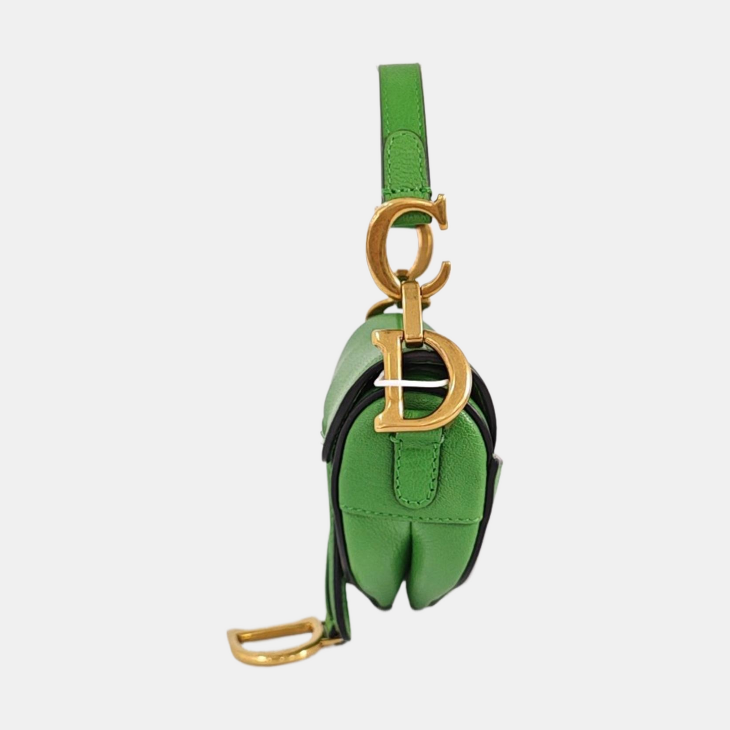 DIOR Saddle Super Mini Green Lamb Leather Saddle Bag Shoulder Bag Crossbody with Detachable Strap-(SKU)-970314407