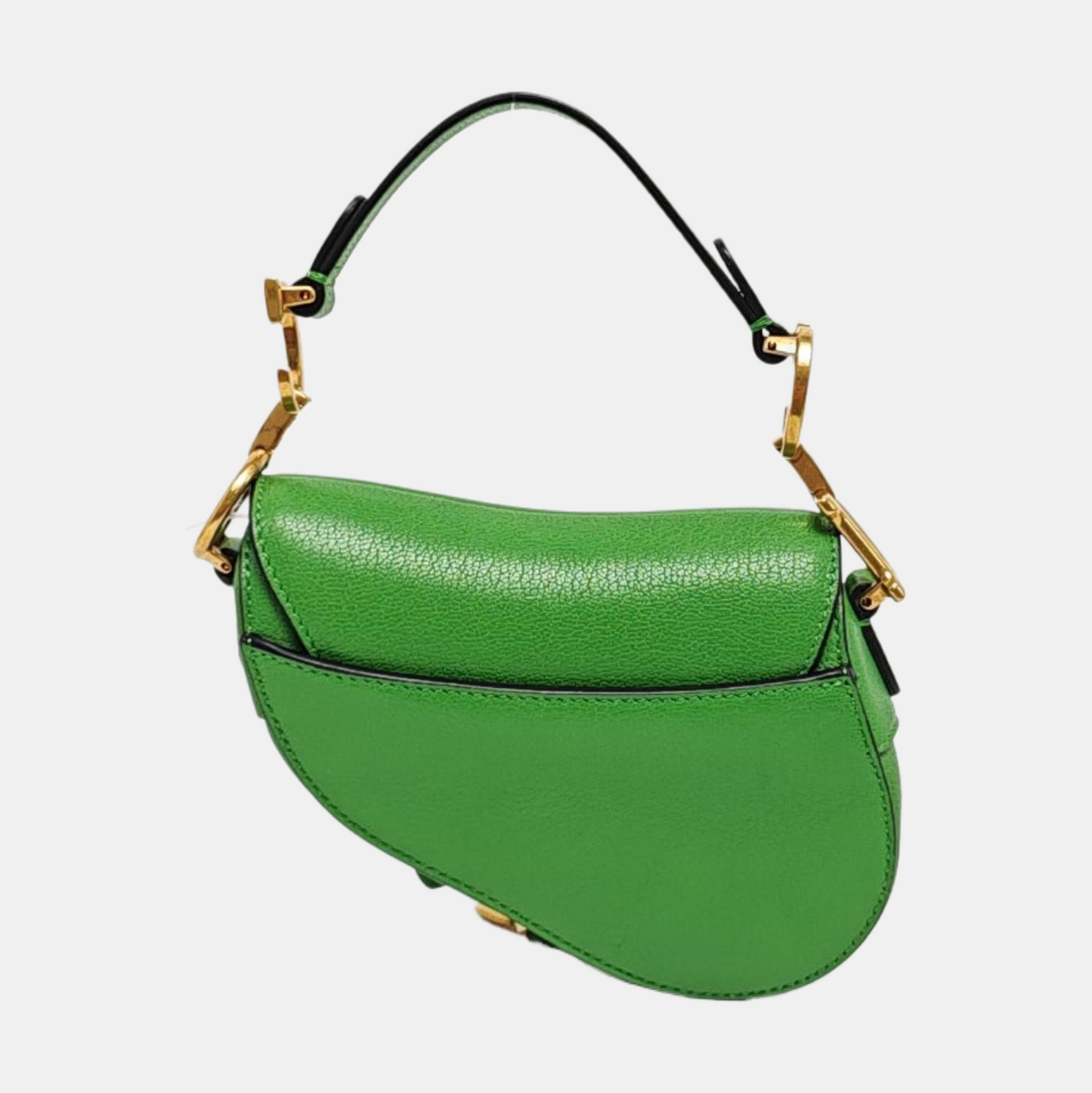 DIOR Saddle Super Mini Green Lamb Leather Saddle Bag Shoulder Bag Crossbody with Detachable Strap-(SKU)-970314407