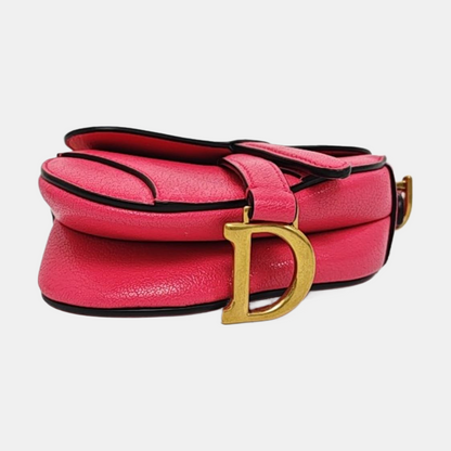 DIOR Saddle Super Mini Pink Calf Leather Saddle Bag Crossbody Shoulder Bag-(SKU)-970314274