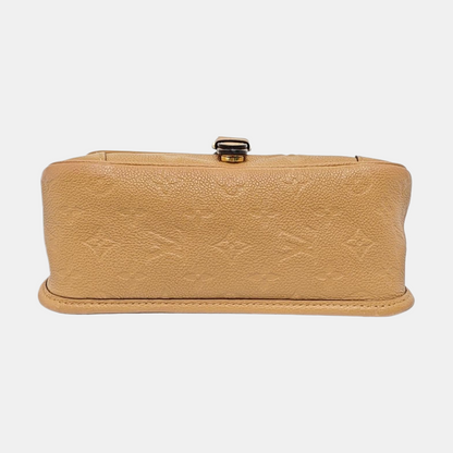 LOUIS VUITTON DIANE Small Brown Leather Monogram Crinkle Baguette Shoulder Bag Tote Crossbody Bag with Gold Hardware and 2 Removable Straps-(SKU)-970014496