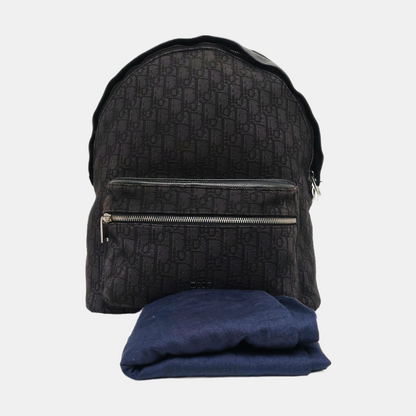 DIOR Rider Black Canvas Monogram Jacquard Backpack with Silver Hardware-(SKU)-970762004