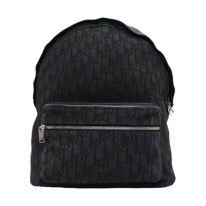 DIOR Rider Black Canvas Monogram Jacquard Backpack with Silver Hardware-(SKU)-970762004
