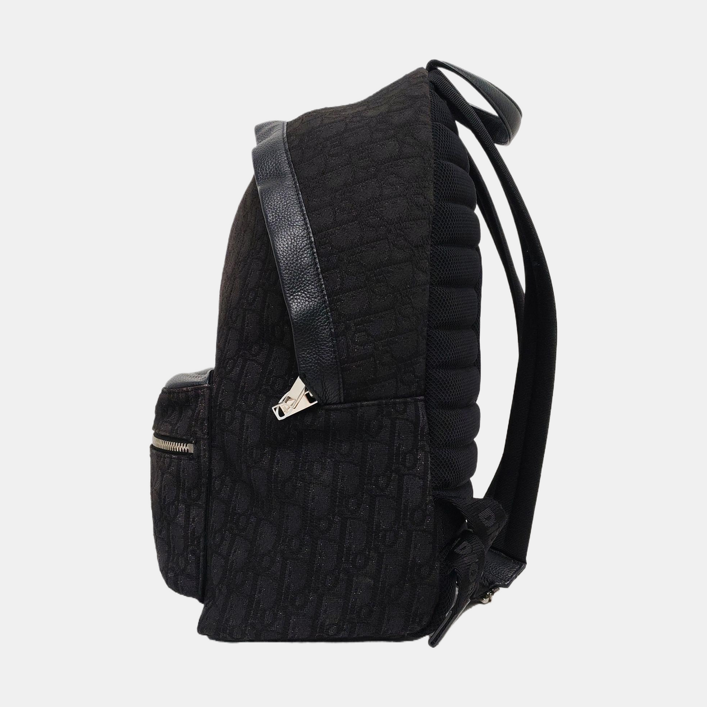 DIOR Rider Black Canvas Monogram Jacquard Backpack with Silver Hardware-(SKU)-970762004