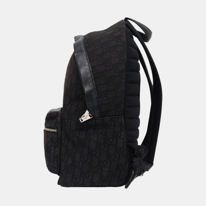 DIOR Rider Black Canvas Monogram Jacquard Backpack with Silver Hardware-(SKU)-970762004