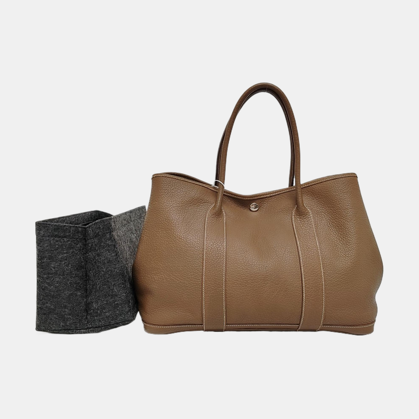 HERMÈS Garden Party 36 Elephant Grey Negonda Calfskin Leather Garden Bag Handbag Silver Hardware 🄺 Engraved-(SKU)-970593423