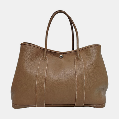 HERMÈS Garden Party 36 Elephant Grey Negonda Calfskin Leather Garden Bag Handbag Silver Hardware 🄺 Engraved-(SKU)-970593423