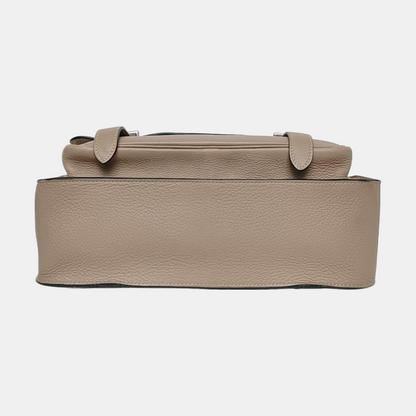 HERMÈS Steve Dove Gray Clemence Calfskin Single Shoulder Bag Crossbody Bag Silver Hardware 🄻-(SKU)-970550032