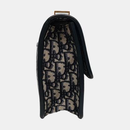 DIOR 30 Montaigne Blue Canvas Monogram Embossed Montaigne Bag Shoulder Bag with Detachable Strap-(SKU)-970899095