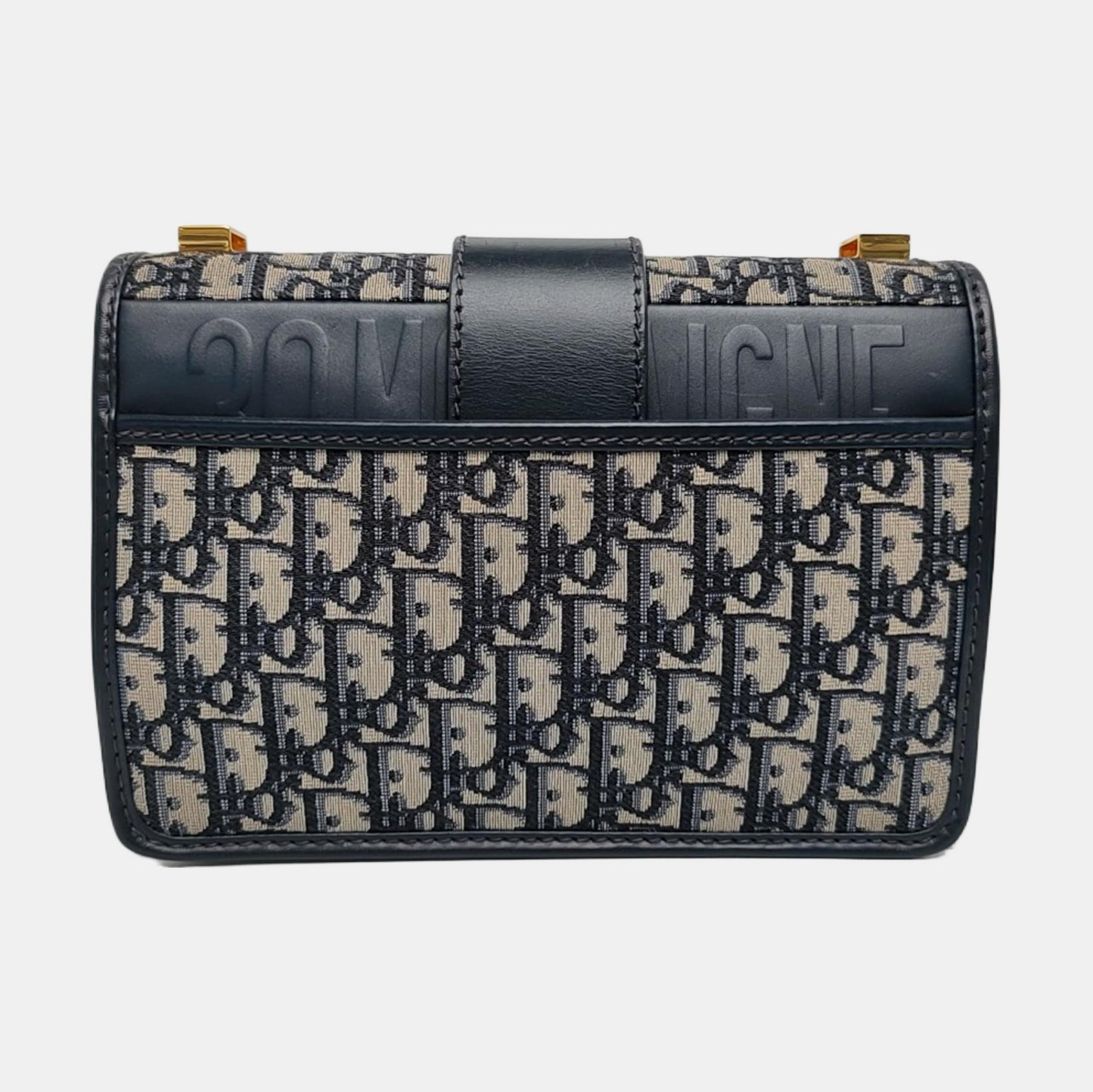 DIOR 30 Montaigne Blue Canvas Monogram Embossed Montaigne Bag Shoulder Bag with Detachable Strap-(SKU)-970899095