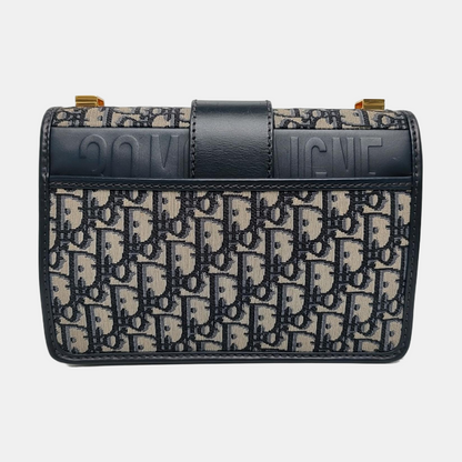DIOR 30 Montaigne Blue Canvas Monogram Embossed Montaigne Bag Shoulder Bag with Detachable Strap-(SKU)-970899095