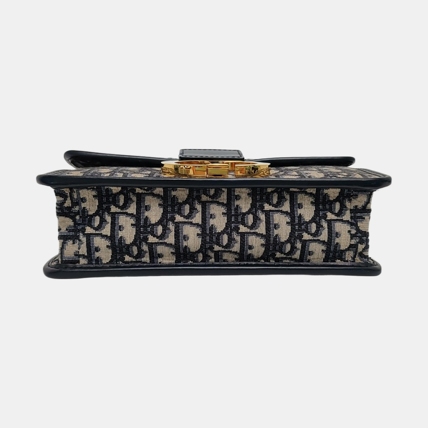 DIOR 30 Montaigne Blue Canvas Monogram Embossed Montaigne Bag Shoulder Bag with Detachable Strap-(SKU)-970899095