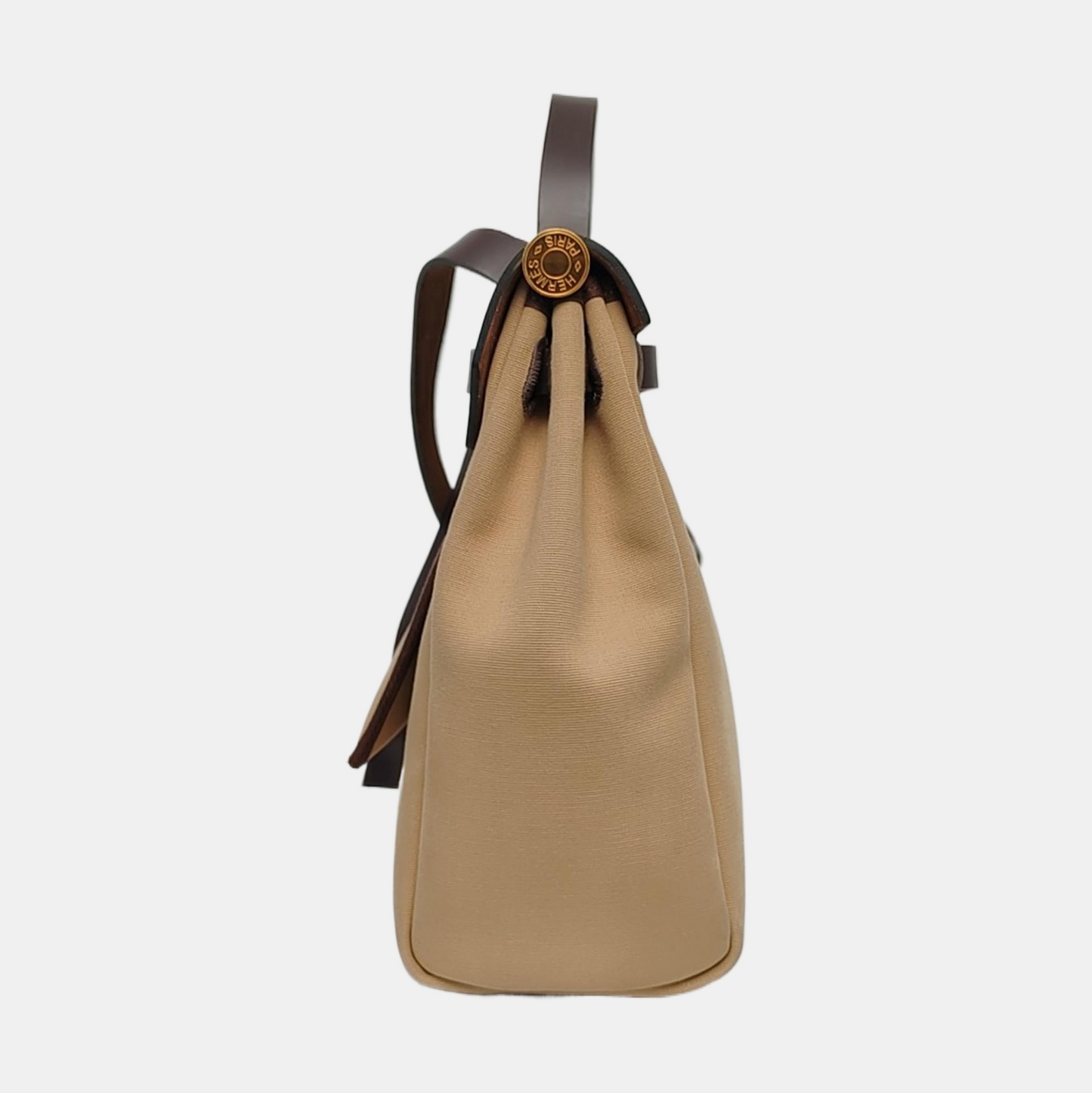 HERMÈS Herbag 31 Trench Coat Colored Canvas Crossbody Bag Handbag Shoulder Bag Golden Hardware U Engraving Accessories Included-(SKU)-970753287