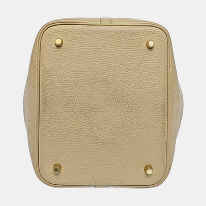 HERMÈS Picotin Lock 22 Trench Grey Clemence Leather Picotin Bag Handbag Shoulder Bag Golden Hardware Accessories Included-(SKU)-970762608