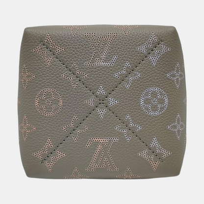 LOUIS VUITTON BELLA Gray Leather Monogram Cutout Shoulder Bag Tote Crossbody with 2 Removable Shoulder Straps Gold Hardware-(SKU)-970889113