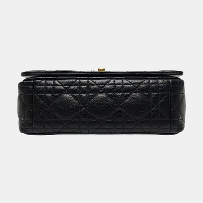 DIOR Dior Caro Small Black Leather Cannage Quilted Single Shoulder Bag Crossbody Bag Golden Hardware Removable Strap-(SKU)-970717484