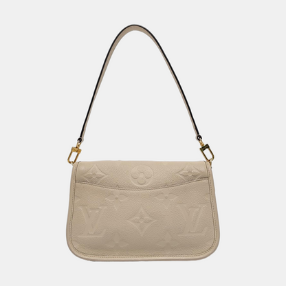 LOUIS VUITTON DIANE Beige Calfskin Monogram Crossbody Shoulder Bag with Detachable Strap and Golden Hardware, 2 Straps-(SKU)-970862956