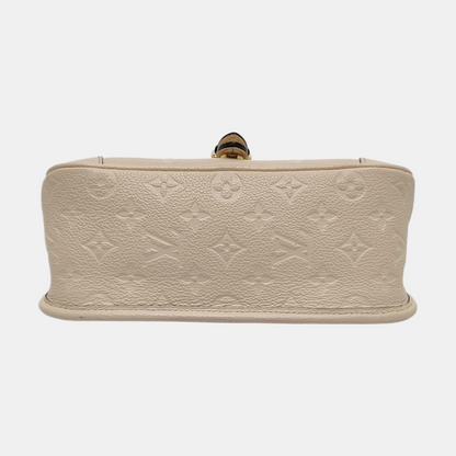LOUIS VUITTON DIANE Beige Calfskin Monogram Crossbody Shoulder Bag with Detachable Strap and Golden Hardware, 2 Straps-(SKU)-970862956