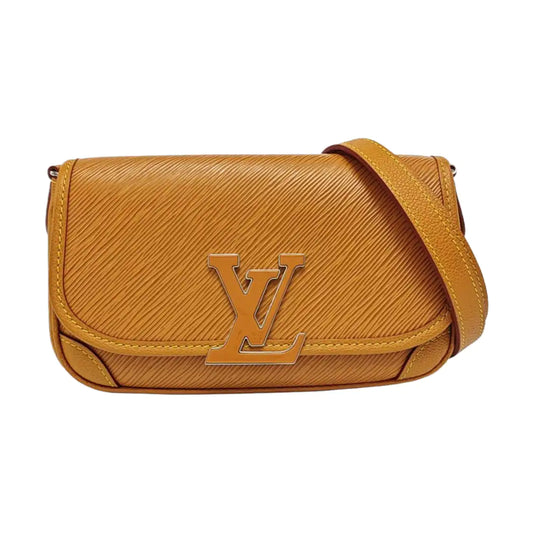 LOUIS VUITTON BUCI Caramel EPI Leather Water Ripple Crossbody Shoulder Bag Silver Hardware Removable Strap-(SKU)-970951459