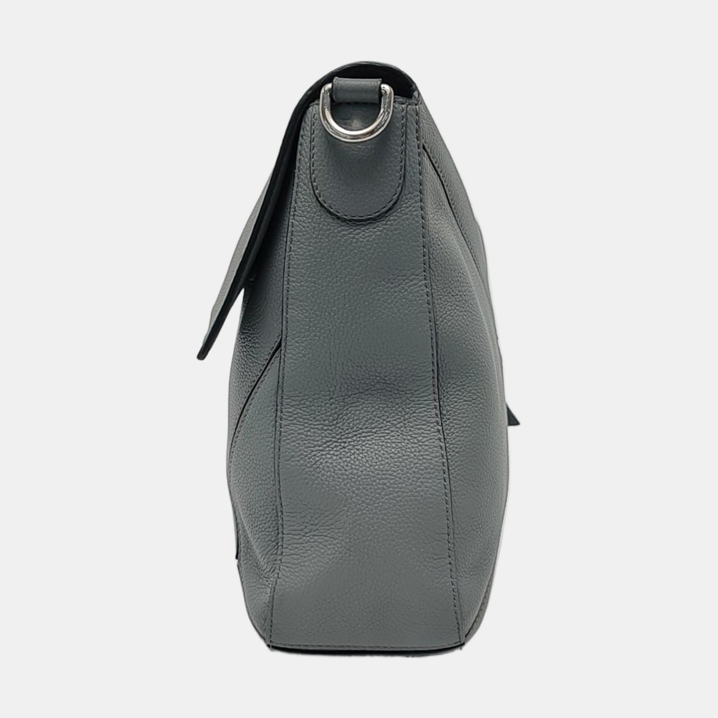 LOEWE Puzzle Blue Gray Leather Quilted Backpack Single Shoulder Bag with Silver Hardware Removable Strap-(SKU)-970868873