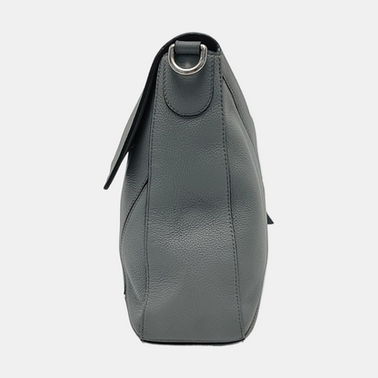 LOEWE Puzzle Blue Gray Leather Quilted Backpack Single Shoulder Bag with Silver Hardware Removable Strap-(SKU)-970868873