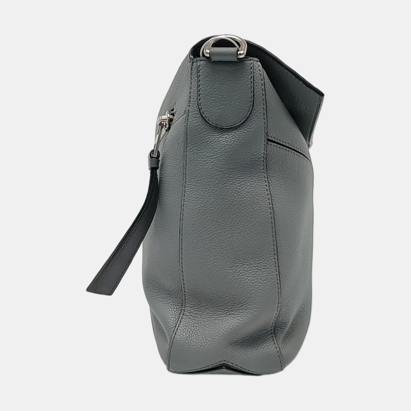 LOEWE Puzzle Blue Gray Leather Quilted Backpack Single Shoulder Bag with Silver Hardware Removable Strap-(SKU)-970868873