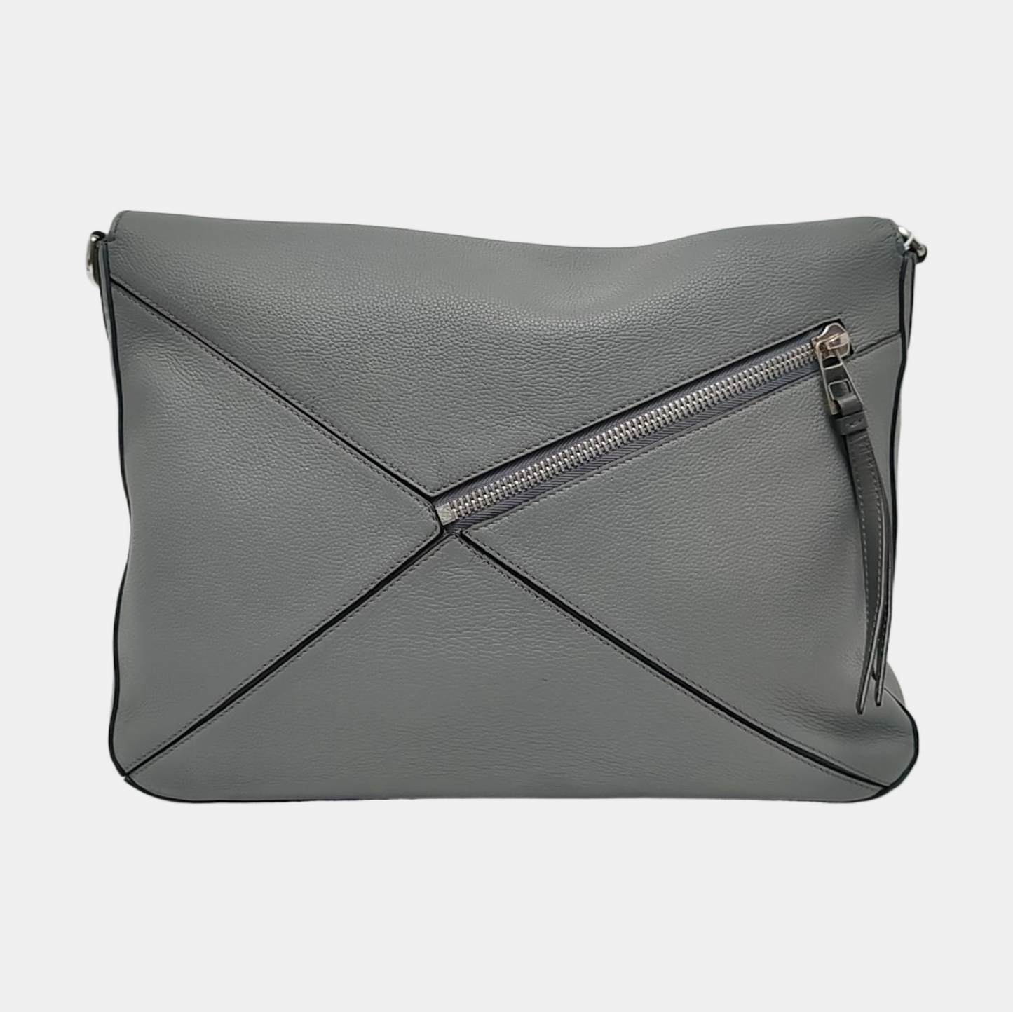 LOEWE Puzzle Blue Gray Leather Quilted Backpack Single Shoulder Bag with Silver Hardware Removable Strap-(SKU)-970868873