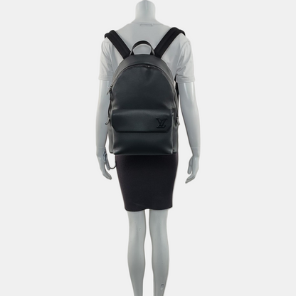 LOUIS VUITTON AEROGRAM Black Calfskin Backpack Black Hardware-(SKU)-970857178