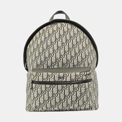DIOR Rider Beige Canvas Monogram Jacquard Backpack with Silver Hardware-(SKU)-971045126