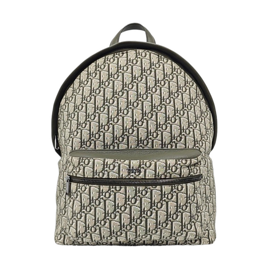 DIOR Rider Beige Canvas Monogram Jacquard Backpack with Silver Hardware-(SKU)-971045126