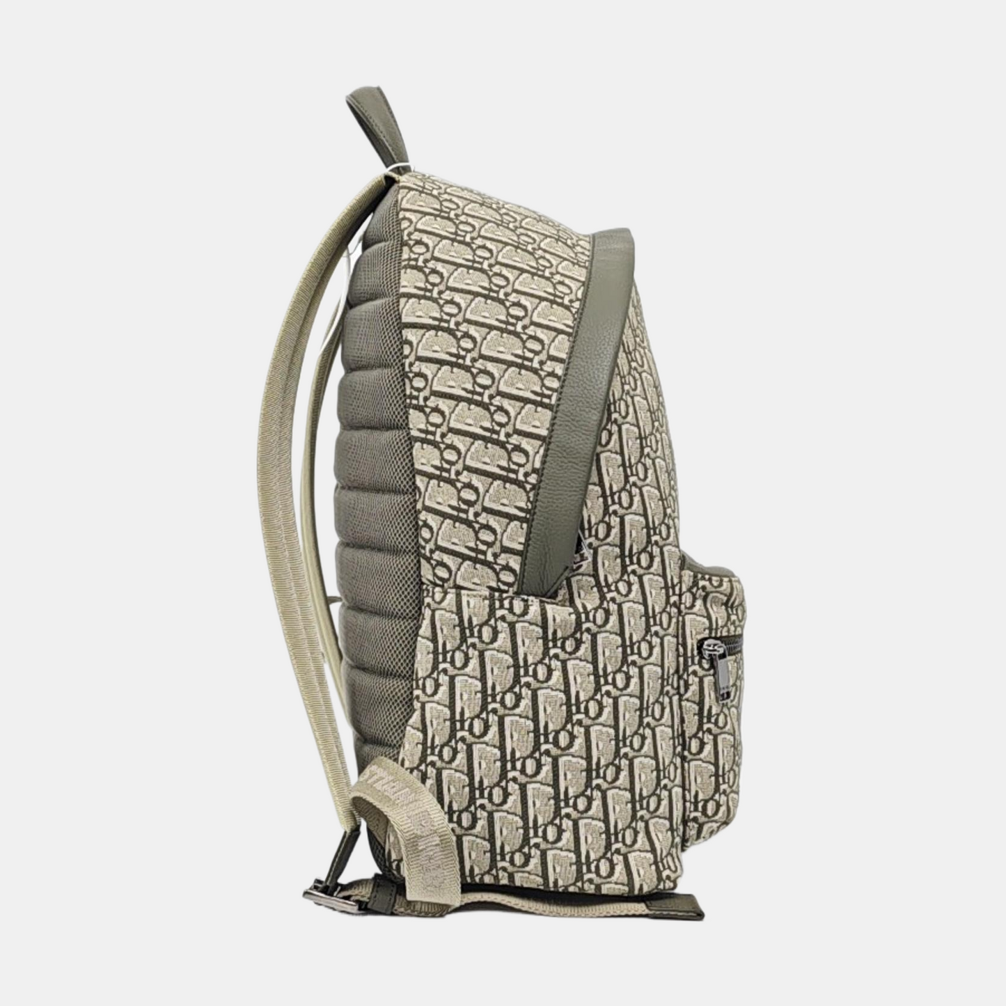 DIOR Rider Beige Canvas Monogram Jacquard Backpack with Silver Hardware-(SKU)-971045126