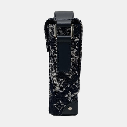 LOUIS VUITTON TRUNK Small Light Blue Canvas Monogram Messenger Bag Single Shoulder Bag Tote Bag Crossbody Bag Silver Hardware-(SKU)-971002419