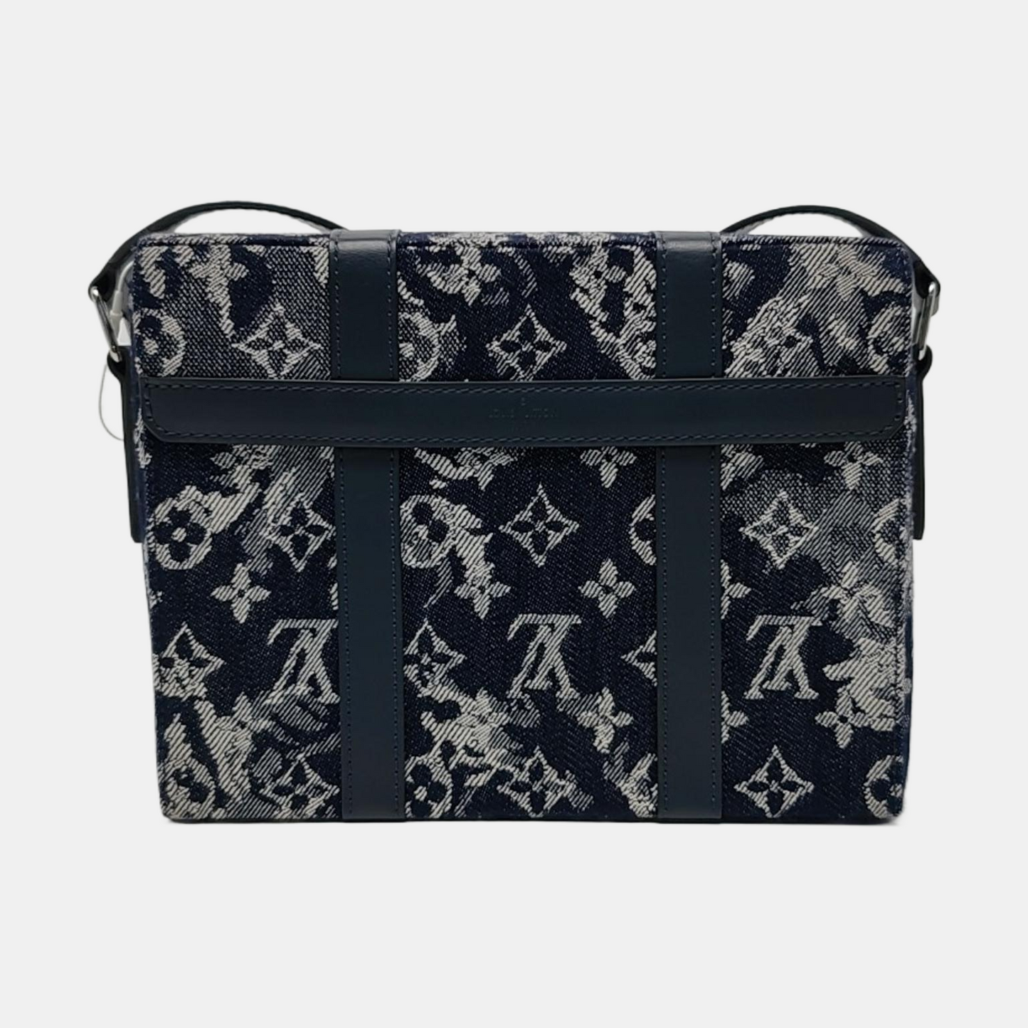 LOUIS VUITTON TRUNK Small Light Blue Canvas Monogram Messenger Bag Single Shoulder Bag Tote Bag Crossbody Bag Silver Hardware-(SKU)-971002419