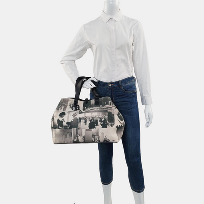 DIOR Toujours Large Multicolor Canvas Printed Handbag Black Hardware Pockets-(SKU)-970966828