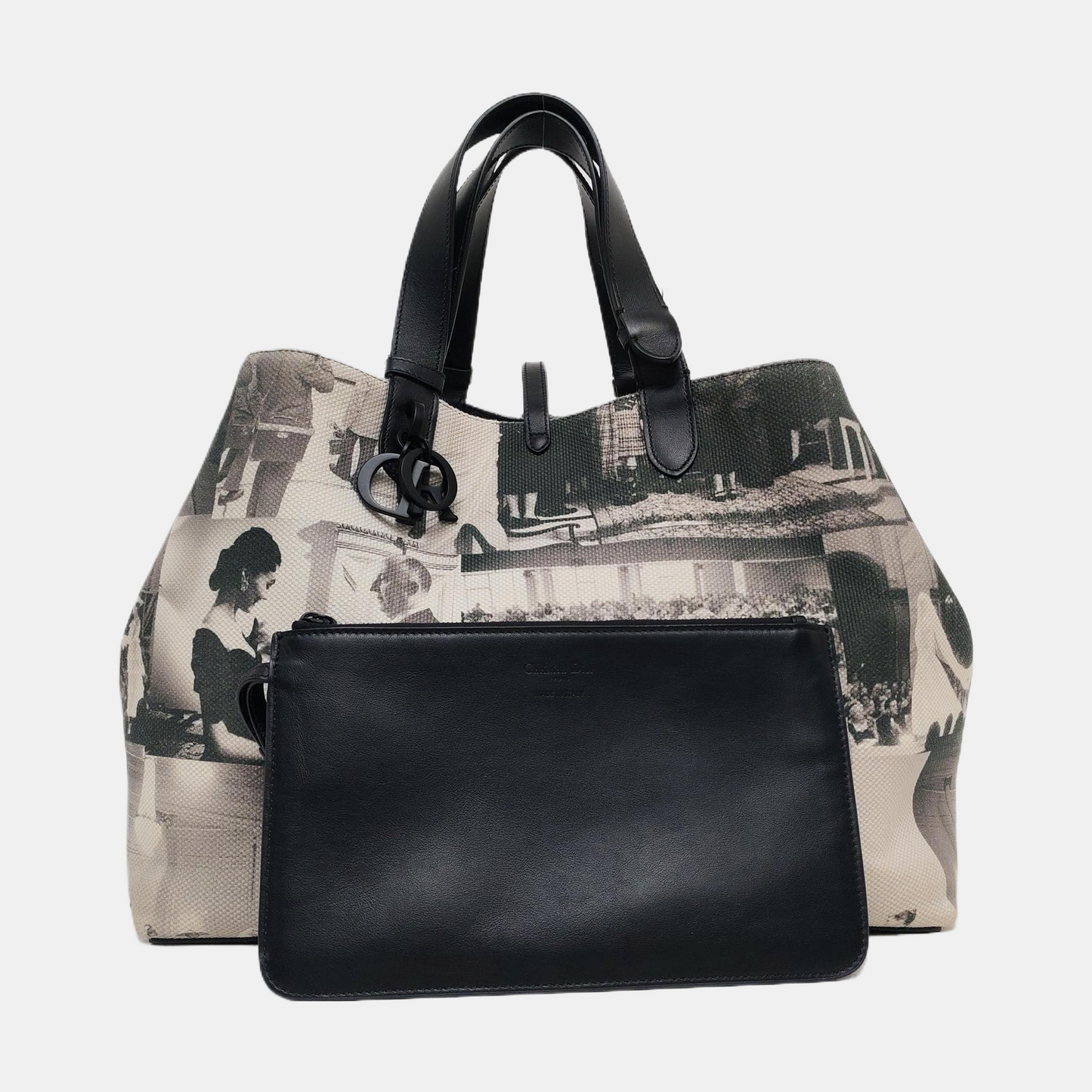 DIOR Toujours Large Multicolor Canvas Printed Handbag Black Hardware Pockets-(SKU)-970966828