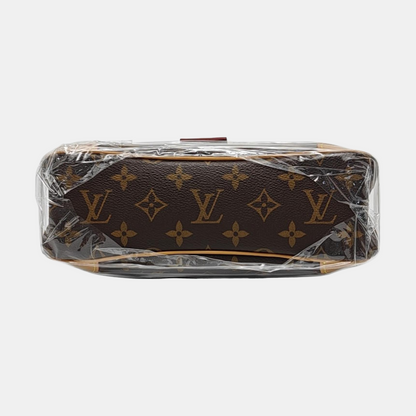 LOUIS VUITTON ODEON Small Size Brown Coated Canvas Monogram Shoulder Bag Crossbody Bag Gold Hardware Removable Strap-(SKU)-971023690