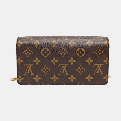 LOUIS VUITTON LILY Brown Coated Canvas Monogram Crossbody Bag Shoulder Bag Handbag Gold Hardware Removable Strap Complete Accessories-(SKU)-970716535