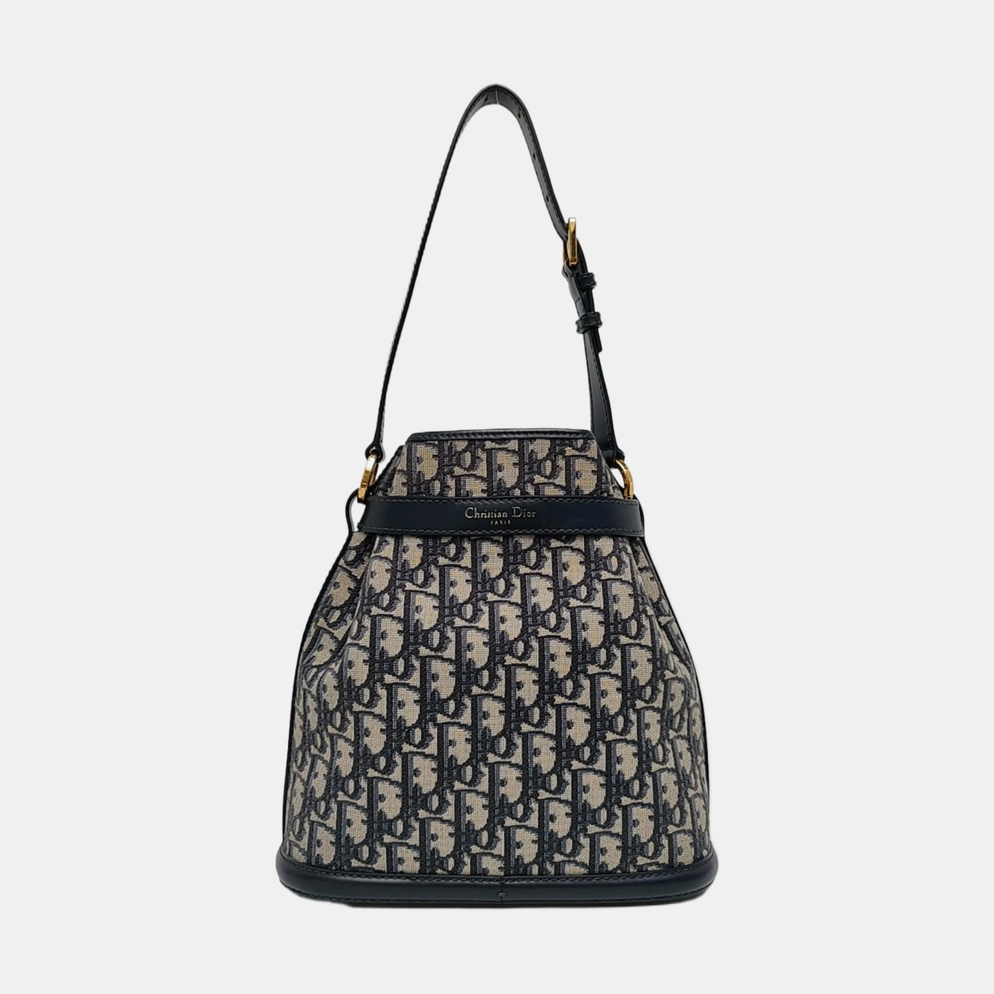 DIOR C'Est Dior Medium Gray Canvas Monogram Jacquard Shoulder Bag with Chain Strap, Gold Hardware, 2 Removable Shoulder Straps-(SKU)-956765138