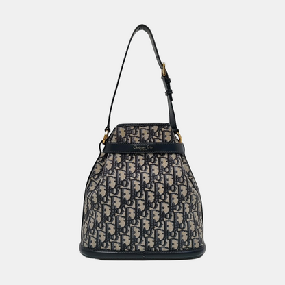 DIOR C'Est Dior Medium Gray Canvas Monogram Jacquard Shoulder Bag with Chain Strap, Gold Hardware, 2 Removable Shoulder Straps-(SKU)-956765138