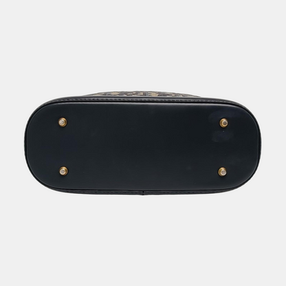 DIOR C'Est Dior Medium Gray Canvas Monogram Jacquard Shoulder Bag with Chain Strap, Gold Hardware, 2 Removable Shoulder Straps-(SKU)-956765138