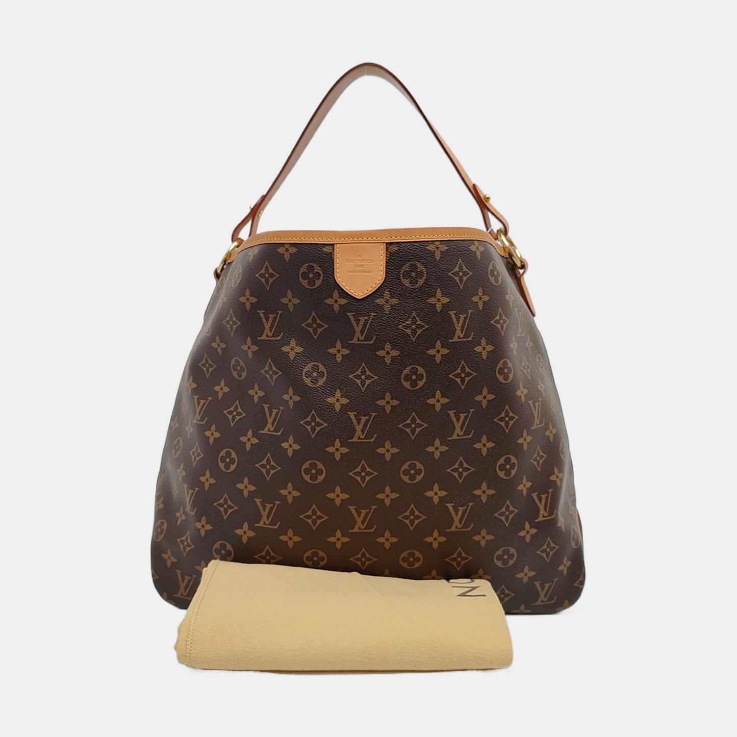 LOUIS VUITTON DELIGHTFUL Brown Coated Canvas Monogram Tote Bag Single Shoulder Bag Golden Hardware-(SKU)-971271312