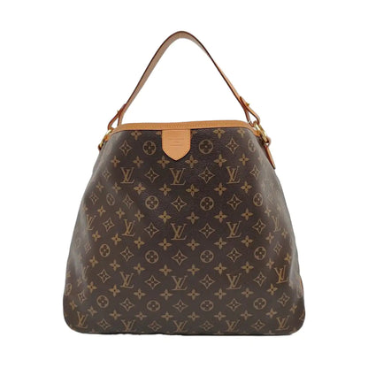 LOUIS VUITTON DELIGHTFUL Brown Coated Canvas Monogram Tote Bag Single Shoulder Bag Golden Hardware-(SKU)-971271312