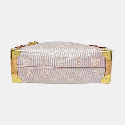 LOUIS VUITTON SOFT TRUNK Pink Special Material Monogram Embossed Shoulder Bag with Detachable Strap, Gold Hardware-(SKU)-971223184