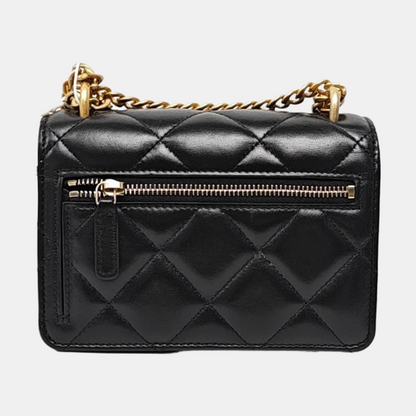 CHANEL WOC Black Lamb Skin Quilted Intrecciato Crossbody Bag, Shoulder Bag, Golden Hardware, 31 Clasp-(SKU)-970987317
