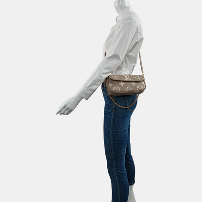 LOUIS VUITTON IVY Gray Calfskin Monogram Shoulder Bag Tote Crossbody Bag Gold Hardware 2 Removable Shoulder Straps-(SKU)-971268669