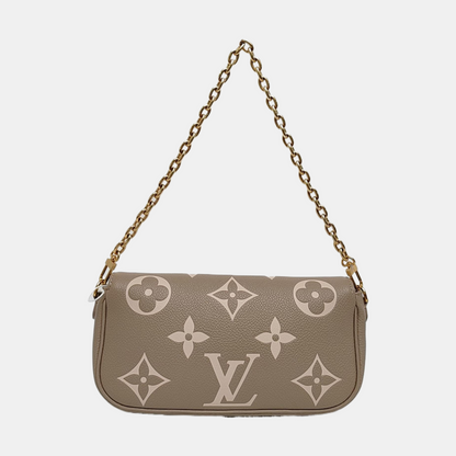 LOUIS VUITTON IVY Gray Calfskin Monogram Shoulder Bag Tote Crossbody Bag Gold Hardware 2 Removable Shoulder Straps-(SKU)-971268669