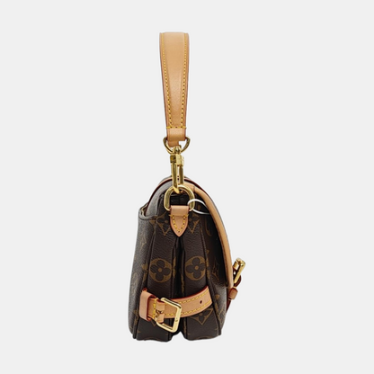 LOUIS VUITTON SAUMUR BB Brown Coated Canvas Monogram Crossbody Shoulder Bag Tote Bag Convertible Strap with 2 Removable Straps-(SKU)-971159593