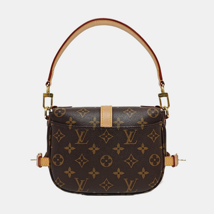 LOUIS VUITTON SAUMUR BB Brown Coated Canvas Monogram Crossbody Shoulder Bag Tote Bag Convertible Strap with 2 Removable Straps-(SKU)-971159593