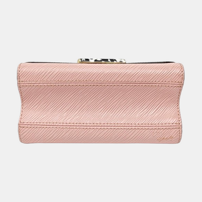LOUIS VUITTON TWIST Small Pink EPI Leather Water Ripple Crossbody Bag, Shoulder Bag, Handbag, Gold Hardware, 2 Detachable Shoulder Straps, Accessories Included-(SKU)-971017313