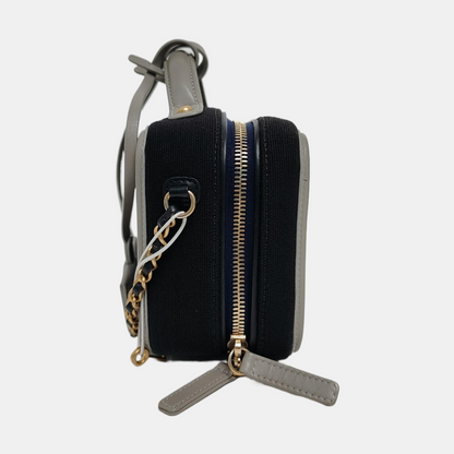 CHANEL FILIGREE Small Deep Blue Fabric Cannage Crossbody Single Shoulder Bag with Gold Hardware, 28 Clasp-(SKU)-971345916